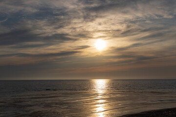 北海道北西部からの日の入り風景