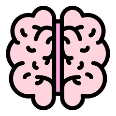 Creative human brain icon. Outline creative human brain vector icon color flat isolated