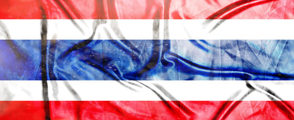 Thailand flag, Realistic waving fabric flag, Flag Background texture, 3d illustration.