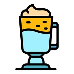 Irish latte icon. Outline irish latte vector icon color flat isolated