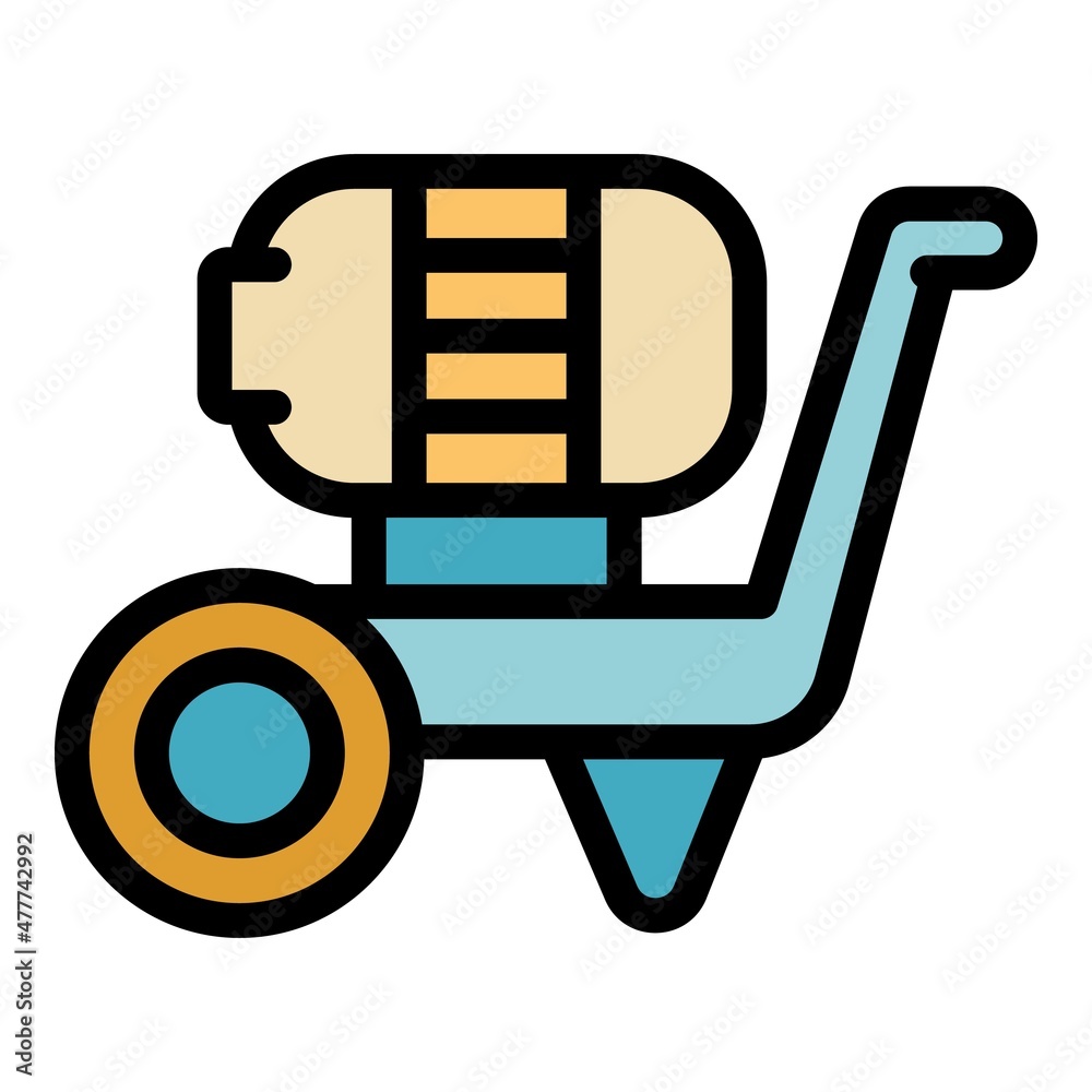 Wall mural road machinery icon. outline road machinery vector icon color flat isolated - Wall murals