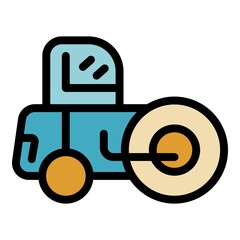 Roller machine icon. Outline roller machine vector icon color flat isolated