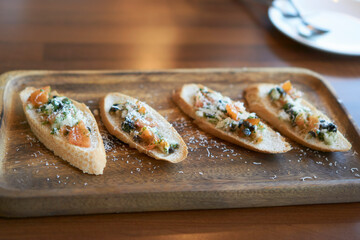Delicious appetizer of an Italian restaurant