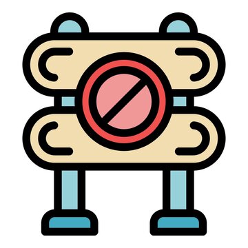 Stop barrier icon. Outline stop barrier vector icon color flat isolated
