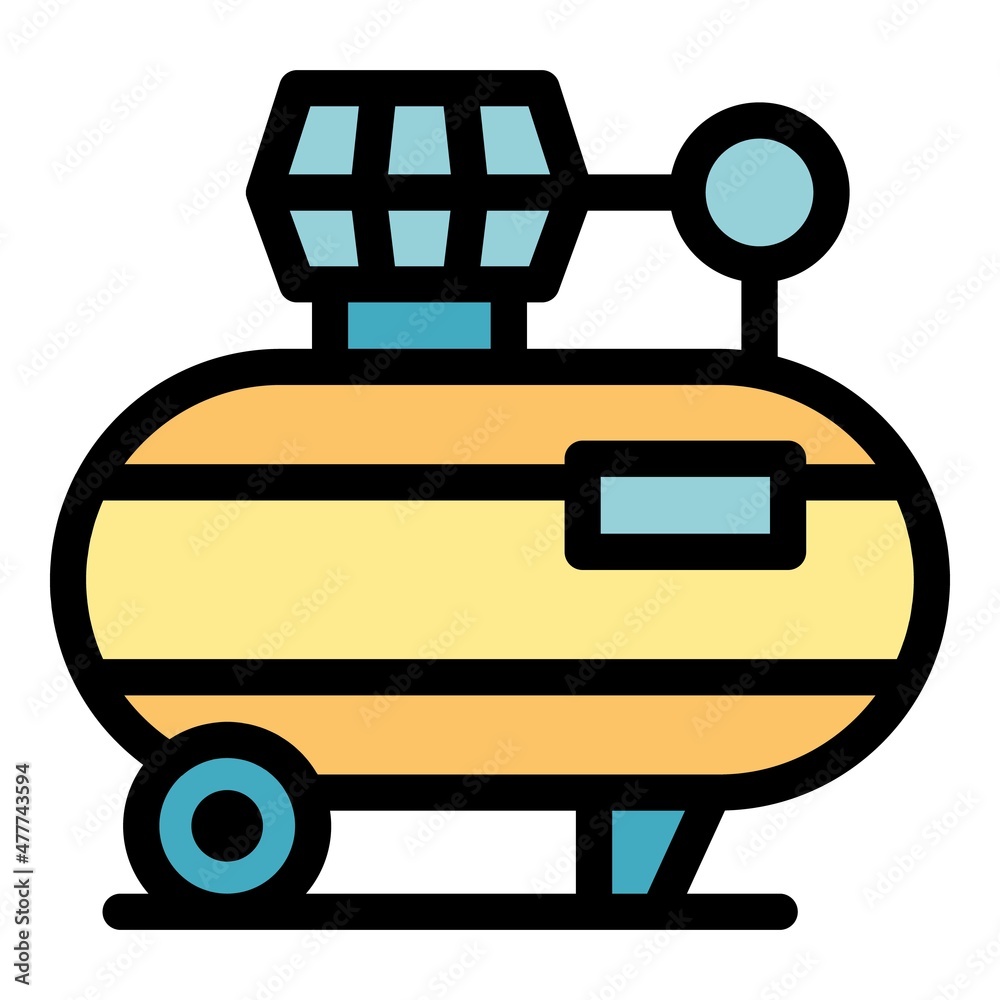 Poster compressor tool icon. outline compressor tool vector icon color flat isolated