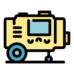 Compressor instrument icon. Outline compressor instrument vector icon color flat isolated