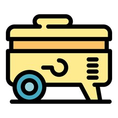 Pressure compressor icon. Outline pressure compressor vector icon color flat isolated