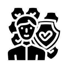 protection of deal glyph icon vector. protection of deal sign. isolated contour symbol black illustration