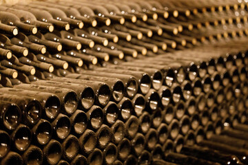 close up of old wine cellar