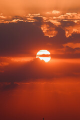 sunset over the sity