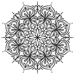 Flower Mandala. Islam, Arabic, Indian, Turkish, Pakistani, Moroccan, Spanish, Chinese, mystical, ottoman motives. Unusual flower shape. Hand drawn background.