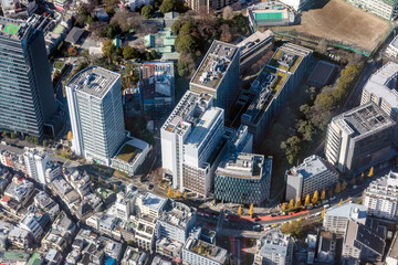 Fototapeta premium 原宿警察署付近を空撮
