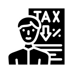 tax advice glyph icon vector. tax advice sign. isolated contour symbol black illustration