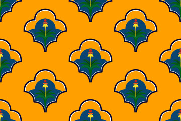 Ethnic pattern design. Aztec fabric carpet mandala ornament chevron textile decoration wallpaper. Tribal turkey African Indian traditional embroidery vector illustrations background.