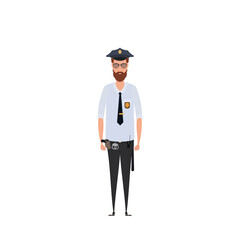 Man with pilot uniform vector illustration in flat color design.Vector illustration on white background.