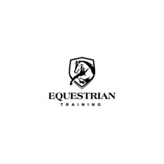 Simple silhouette EQUESTRIAN TRAINING logo design