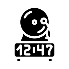 clock educational time glyph icon vector. clock educational time sign. isolated contour symbol black illustration