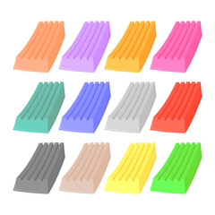 Colorful Plasticine Set Isolated on White Background