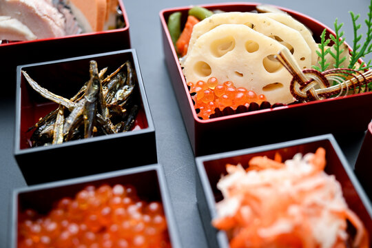 お正月や日本料理の背景に使いやすい和食材のお洒落イメージ　アップ