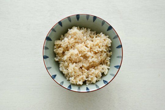 Tasty Brown Rice Low GI Food　overhead View