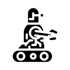 robot technology glyph icon vector. robot technology sign. isolated contour symbol black illustration