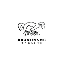 dodo bird cartoon logo template icon design black isolated vector © darul