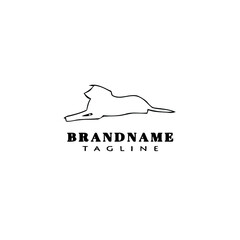 cute dog logo cartoon icon design black isolated vector illustration