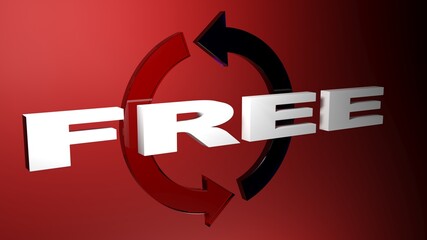Free write with blue and red cycling arrows - 3D rendering illustration