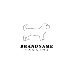 cute dog logo cartoon icon design black isolated vector illustration
