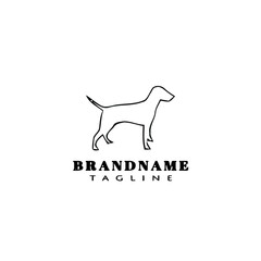 cute dog logo cartoon icon design black isolated vector illustration