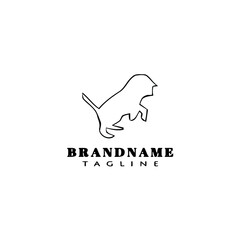 cute dog logo cartoon icon design black isolated vector illustration