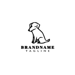 cute dog logo cartoon icon design black isolated vector illustration