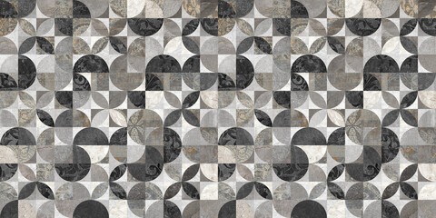 Geometric Retro tiles pattern, vintage background