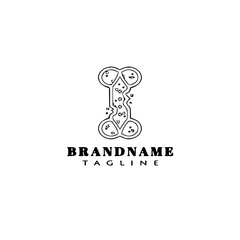 dog biscuit logo cartoon icon design template black isolated vector illustration