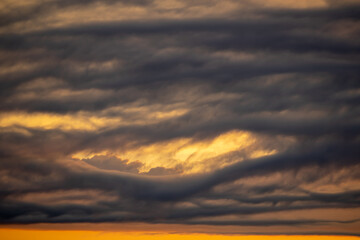 Turbulent sky at sunset.