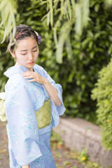 Woman in Japanese traditional fashion