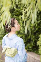 Woman in Japanese traditional fashion