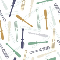 Repairing Tools Vector Graphic Art Seamless Pattern