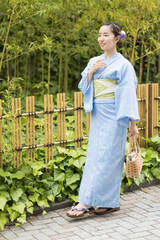 Woman in Japanese traditional fashion