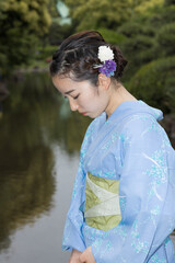 Woman in Japanese traditional fashion