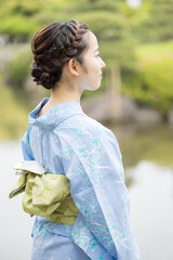 Woman in Japanese traditional fashion