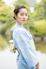 Woman in Japanese traditional fashion