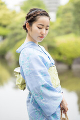 Woman in Japanese traditional fashion