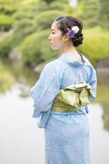 Woman in Japanese traditional fashion
