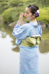 Woman in Japanese traditional fashion