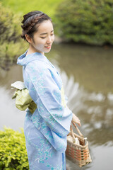 Woman in Japanese traditional fashion