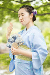 Woman in Japanese traditional fashion