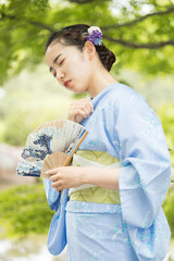 Woman in Japanese traditional fashion