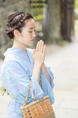 Woman in Japanese traditional fashion