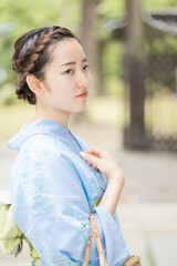 Woman in Japanese traditional fashion